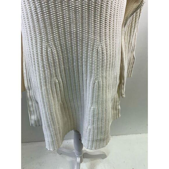 Knitted and Knotted Anthropologie Ivory Cold Shoulder Knit Top Size L - Picture 7 of 11